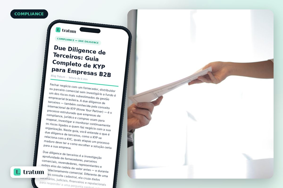 Due Diligence de Terceiros: Guia Completo de KYP para Empresas B2B