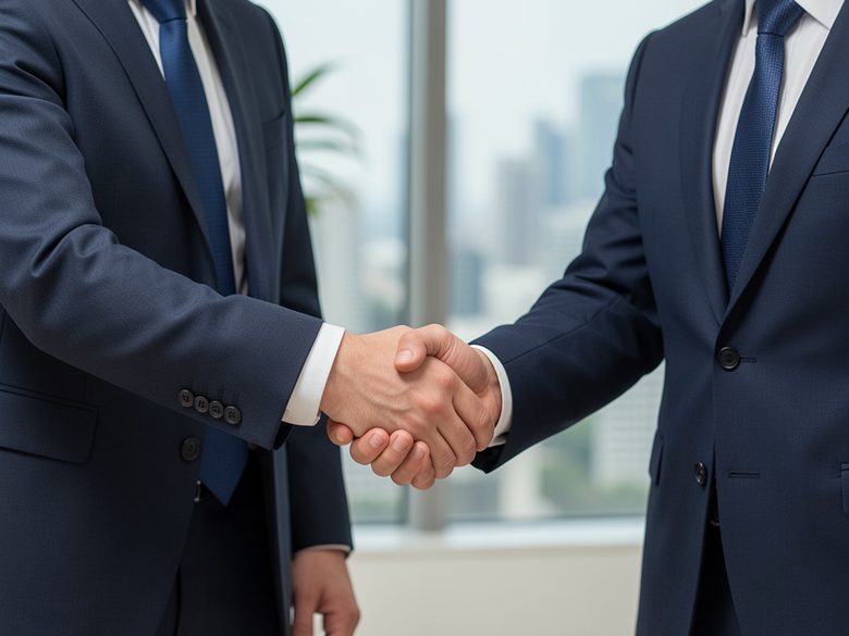 Aperto de mãos ao fechar uma contratação
